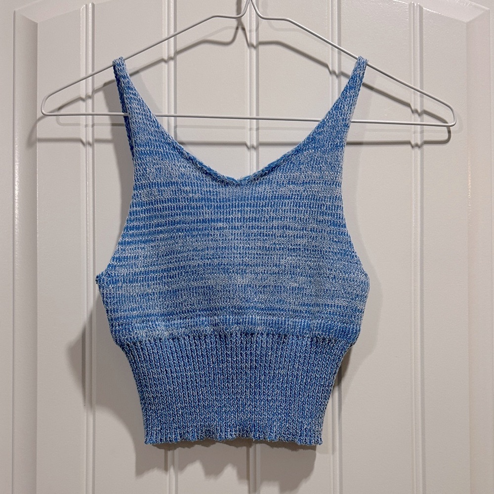 Vibrant Blue Knit Crop Top
